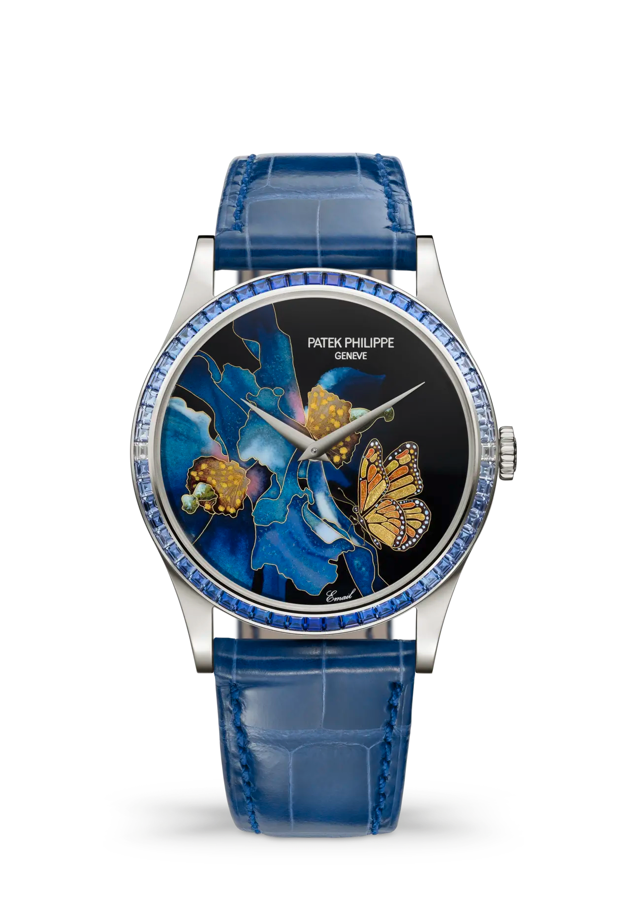 Patek Philippe Calatrava 5077/357G-001 Blue Butterfly with cloisonné enamel dial