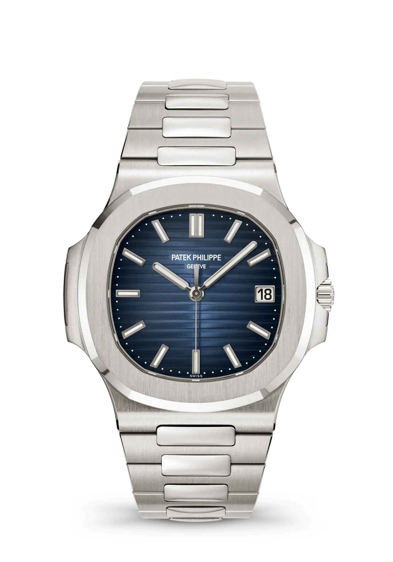 Patek Philippe Nautilus 5811/1G-001 in white gold with a blue dial